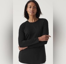 J. Jill Pure Jill Pima Stretch Cotton Shirttail Tee Black Size XL