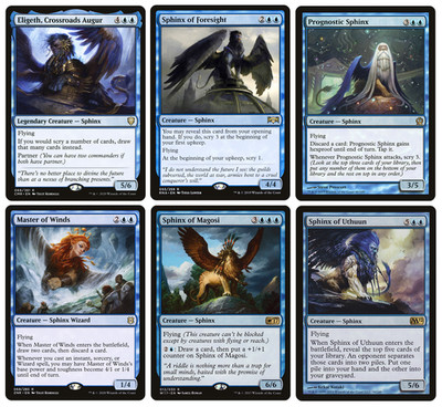 MTG - 6 x verschiedene seltene Sphinx Karten für Tribal Commander Deckbau - LP