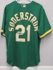 TYLER SODERSTROM SIGNED OAKLAND ATHLETICS JERSEY SZ LARGE NIKE FANATICS MLB MS2