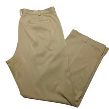 Nike Golf Tech Pants Mens 38X30 Beige Khaki Dri Fit Flat Front Performance