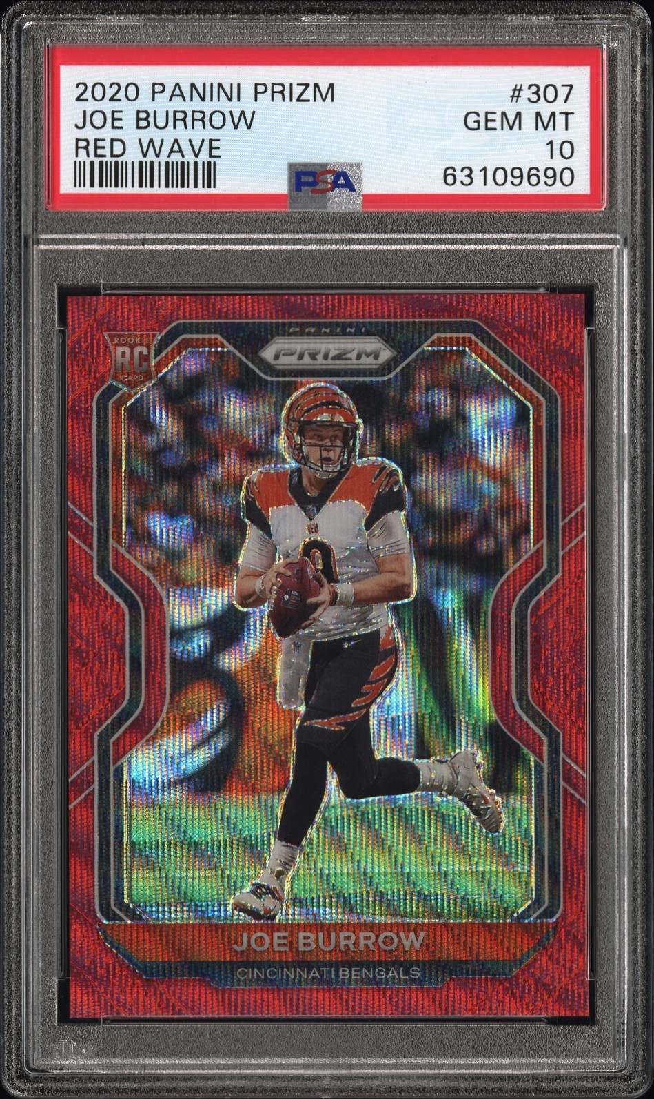2020 Panini Prizm Joe Burrow #307 Red Wave Prizm /149 (RC) PSA 10 LOW POP