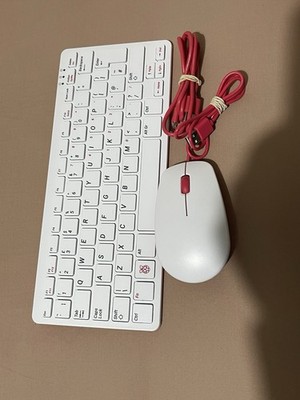 Offizielle Raspberry Pi Tastatur, rot / weiß + Maus - RASPBERRY-PI