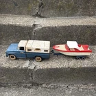 1960 # 130 Tonka Deluxe Fisherman Truck Set with Clipper boat, motor & trailer