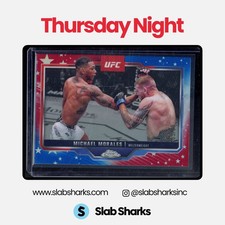 2025 TOPPS UFC CHROME #127 MICHAEL MORALES RED & BLUE REFRACTOR