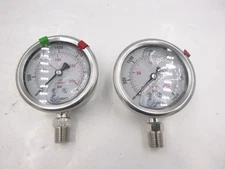 2 Pack Carbo Instruments Pressure Gauge Display Liquid Fill 0-3000PSI w/ Markers