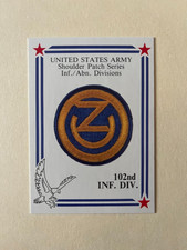 US ARMY SHOULDER PATCH COLLECTOR CARD * 102nd DIVISION * Ozark
