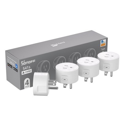SONOFF Matter Smart Plug S41s 4Pack, 15A 1800W WiFi Smart Plug Outlet, ETL Ce...
