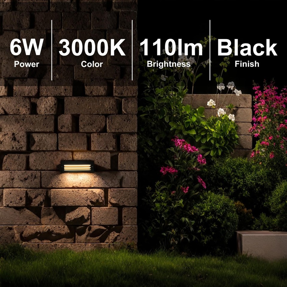 LED Step Lights Outdoor Indoor 120V, 10Inch Landscape Pathway Stair ...