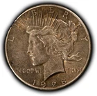 1928 $1 Silver Peace Dollar - AU Key Date - SKU-B5542