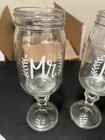 Mason Jar Wedding Glass Set Mr and Mrs Couples Drinking Glass — photo 2