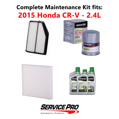 2015 Honda CR-V 2.4L Complete Cabin, Air & Oil Filter Kit (0W-20)