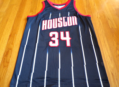 NBA CUSTOM HWC HOUSTON ROCKETS HAKEEM OLAJUWON SWINGMAN JERSEY SIZE L