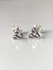 925 Sterling Silver Celtic Triquetra Swirl Knot Charm Stud Earrings Jewellery