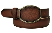 Dark Cognac Western Wear Cowboy Belt Genuine Grain Leather Cinto Vaquero Hombre