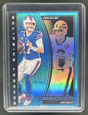 2024 Panini Obsidian Jim Kelly Josh Allen Eclipsing Legends Blue #/25 Bills