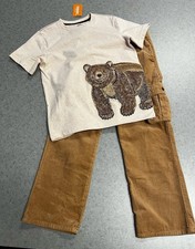 Gymboree Texturized Bear Shirt w/Tan Corduroy Pants Set Outfit  Size 7