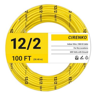 12/2 NM-B Cable 100 FT   UL Listed Residential Indoor Electrical Wire with Groun