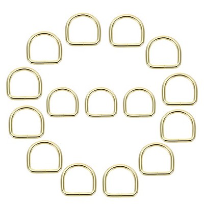 1x0.7'' Metal Rings for D Rings, Light Gold Welded Buckles, 15Pcs