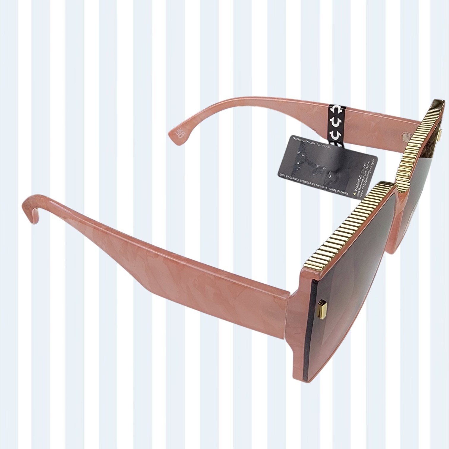 True Religion Authentic Women's Cowgirl Western Oversized Kool Pink Sun Glasses thumbnail 5