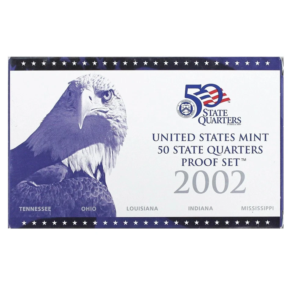 2002 S Proof State Quarter Set Gem DCam Original Box & COA 5 Coins CN-Clad - Image 3 of 4