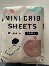 Blissful Diary Muslin Mini Crib Sheets Pack and Play Mattress Sheets Fitted f...