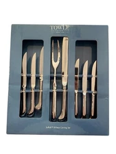 Towle Silversmiths Suffolk 8 Pc Carving Set Steak Knives Serving Fork