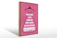 Holzschild Spruch 30X40 Cm GlüCk Nicht Kaufen Shoppen Kleid Deko Schild