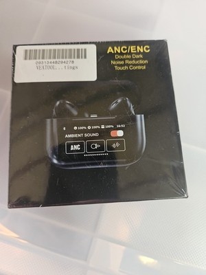 Anc/Enc Double Dark Noise Reduction Touch Control Ear Buds, Black