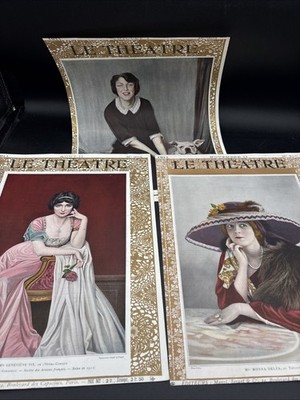 1911 Original Le Theatre Magazine Cover Art Prints French Yvonne De Bray