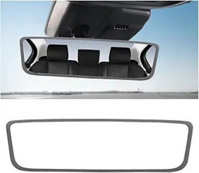 Soft Silicone Rear View Mirror Protector Frame Cover, Interior Tri Color: Gray