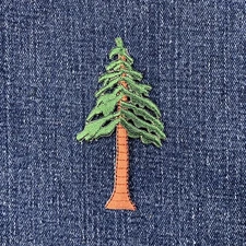 Evergreen Tree Applique Patch Embroidered Conifer Pine Sequoia Redwood Badge 3"