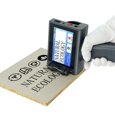 Handheld inkjet printer prints text, batch number, barcode, production date