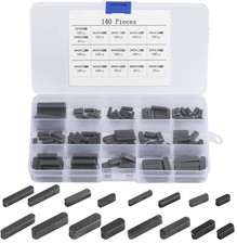 MUZHUPGUZ 140 Pcs Round Ended Feather Key, Parallel Drive Shaft Keys Silver