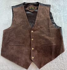 Men's Scully size XL Suede Leather Western Snap Vest Brown Cowboy Formal Ranch