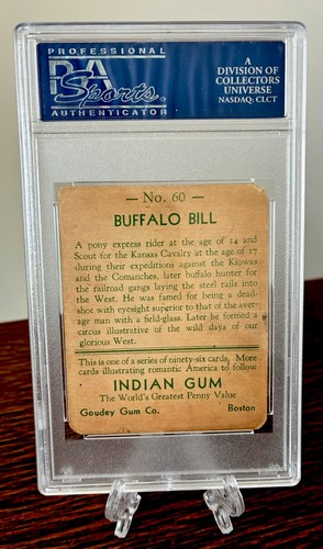 1933 Goudey Indian Gum Card #60 Buffalo Bill RARA PSA 1 foto iconica VINTAGE - Foto 4 di 4