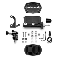 Wilwood Compact Tandem M/C - 7/8in Bore - w/Bracket and Valve (Pushrod) - Black