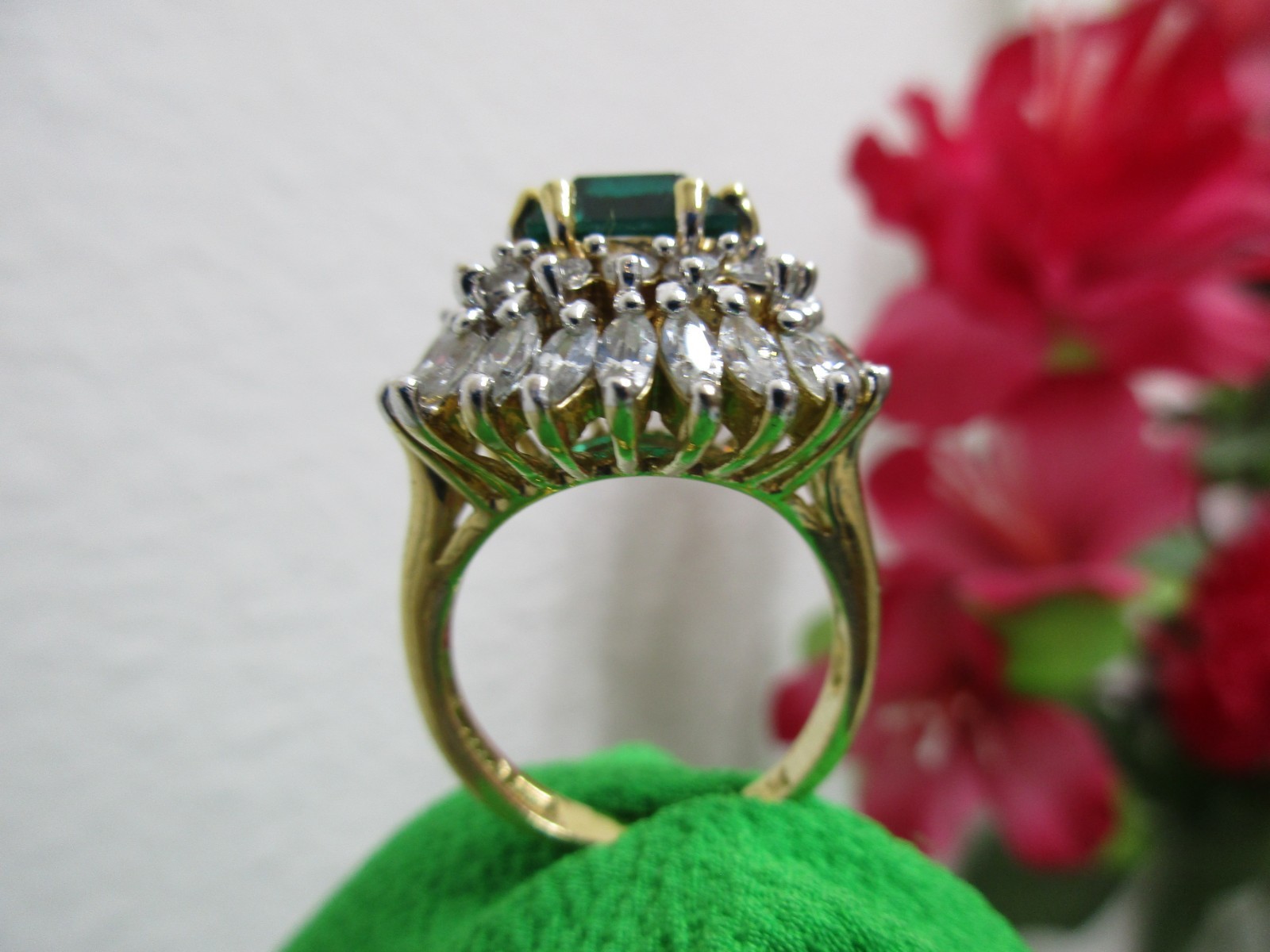 JBK JACQUELINE KENNEDY CAMROSE & KROSS Simulated EMERALD RING Size 6 Preowned