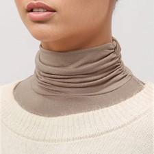 Detachable Mock Collar Women Soft Layering Accessory Black High Neck Solid