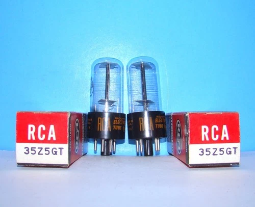 35Z5GT NOS RCA 1962 radio audio amplifier vintage vacuum tubes 2 valves tested