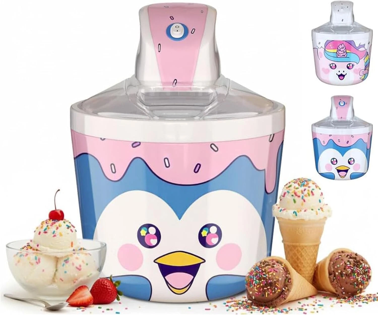1.2 Qt Penguin Electric Ice Cream Maker for Kids – Best Countertop Ice Cream Mac
