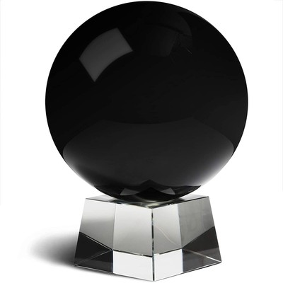 150mm 6'' Black Obsidian Crystal Ball Sphere with Stand for Meditation Healing