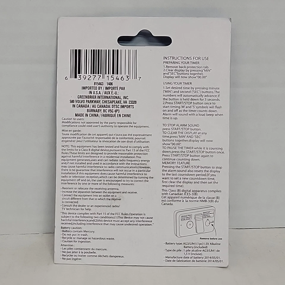 New Cooking Concepts Electronic Kitchen Timer 99 min Clip Mounting Simple Blue - Image 4 of 4