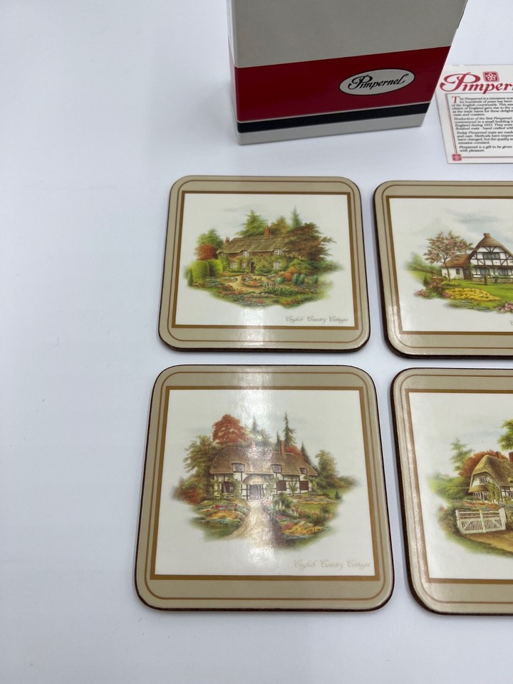 Pimpernel Coasters Set of 6 English Country Cottages Made in