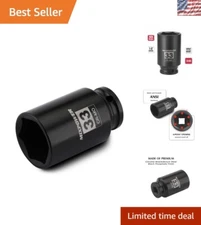 33 mm Impact Grade Socket, 1/2" Drive, Chrome Molybdenum Steel, 6-Point Design