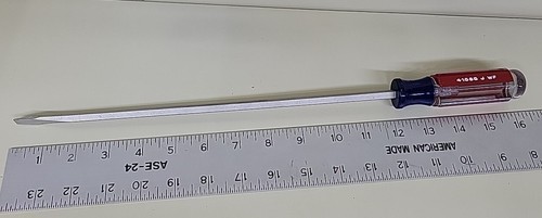 Craftsman 41585 Flat Slot Screwdriver 1/4" Tip WF 12" Square Shaft 16" LONG USA - Bild 9 von 11