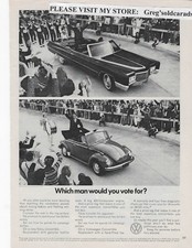 Original 1972 Volkswagen Beetle vintage print ad: "Which man would you vote for?