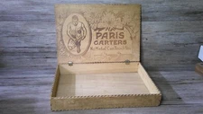 vintage advertising Paris Garters pyrography wooden box By A. Stein Co 1908  Z93