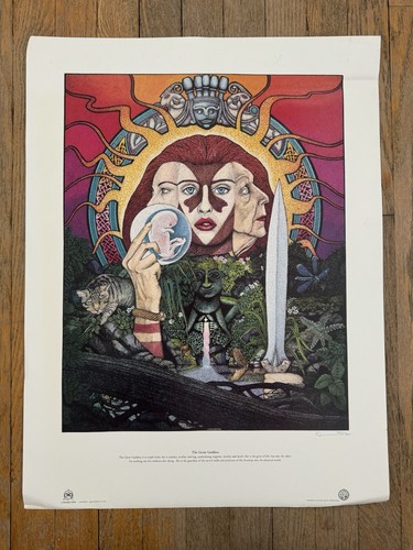 Vintage 1995 Courtney Davis The Great Goddess Print - 25" x 19"
