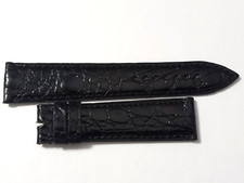 Vintage 20x18 mm Vacheron Constantin signed black croco leather band strap