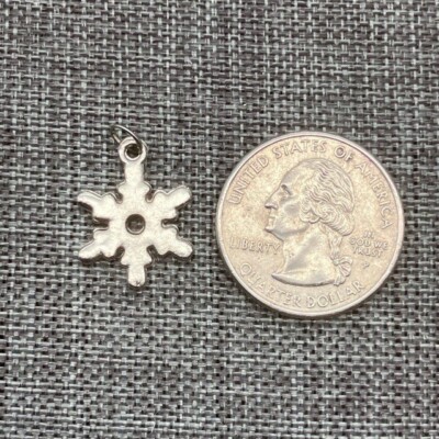 Snowflake Pendant Charm Small Silver Christmas Winter Jewelry Making DIY Craft